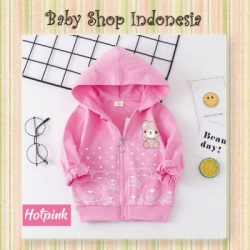 large PK183 Jaket Anak Import Murah Jaket Hoodie Anak Bear Hotpink